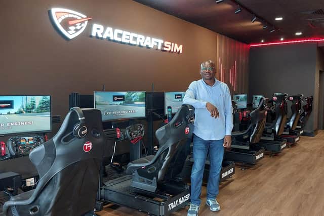 Johnson Falaiye is the manager of the newly-opened Racecraft Sim motor racing simulation hub in Peterborough.
