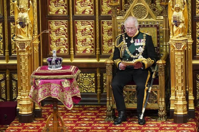 Prince Charles, Prince of Wales reads the Queen's Speech in the House of Lords
