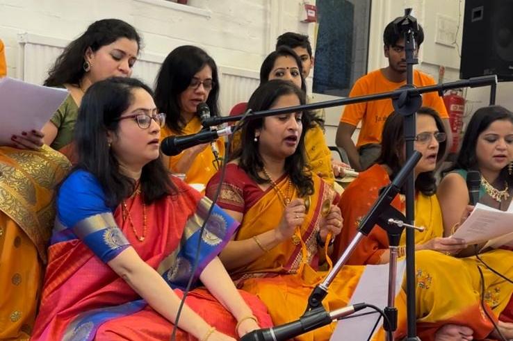 Hindus take part in the day long celebrations