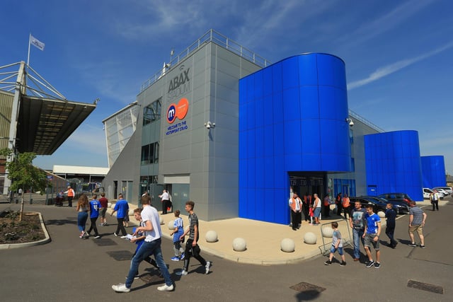 Fans walk outside the stadium ahead of the match with Blackpool on May 8, 2016.