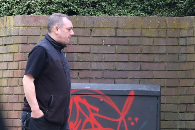 Leroy Miller seen on the day he appeared at Peterborough Magistrates Court after an offence at Peterborough United v Ipswich Town.