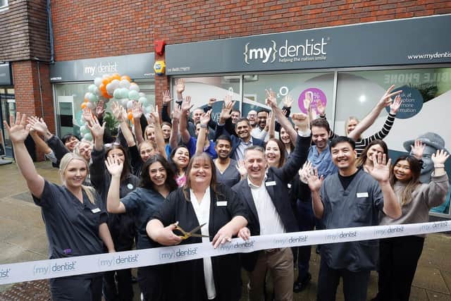 Staff at MyDentist celebrate their move to a new venue in Huntingdon