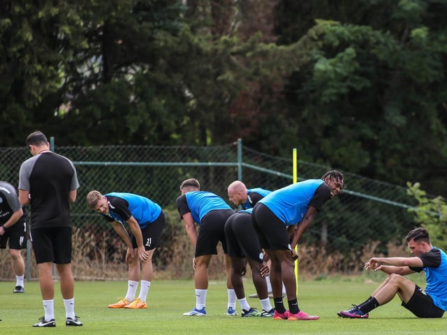 Posh players take a breather.