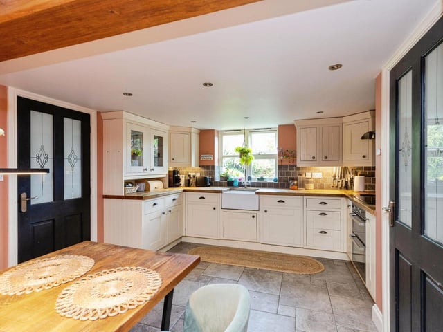 Inside the cottage's kitchen