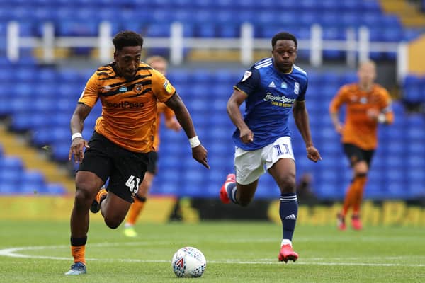 Mallik Wilks (left) in action for Hull City. Photo: David Rogers/Getty Images.