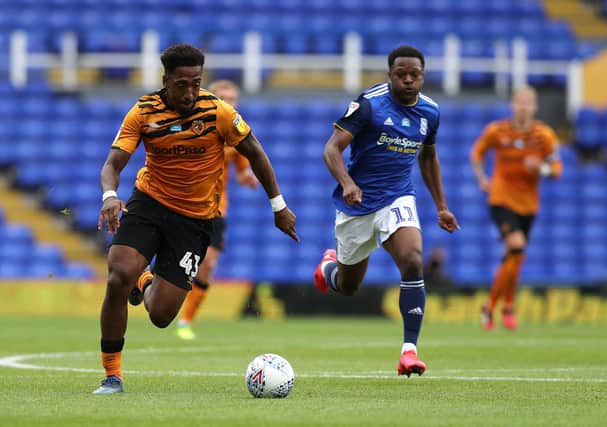 Mallik Wilks (left) in action for Hull City. Photo: David Rogers/Getty Images.