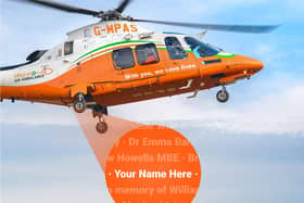 Add your name to the Magpas Air Ambulance helicopter