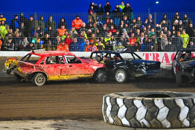 Cieran Harmer dishes out a stiff T Bone to 751 Lawrence Well. Picture Major Gilbert.