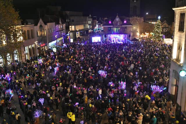 The Christmas lights switch on in the City Centre last year.