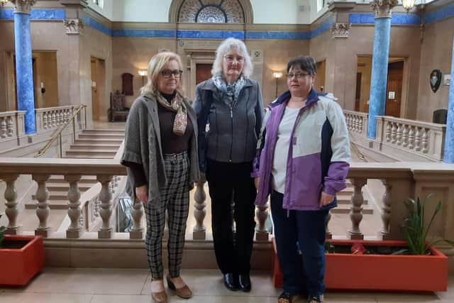 Kim Arden (left), Jeanne Poole (centre) and Laura Newell (right) represented their families at the inquest