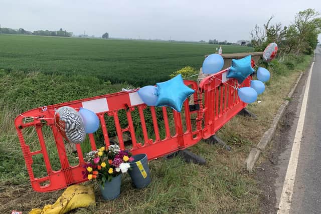 Tributes left at the scene of the crash