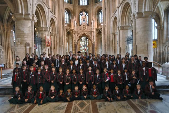 The Peterborough School prize winners at annual speech day at Peterborough Cathedral