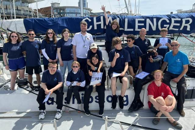 Jack Hunt Students on board a 72ft Challenger exploring the south coast
