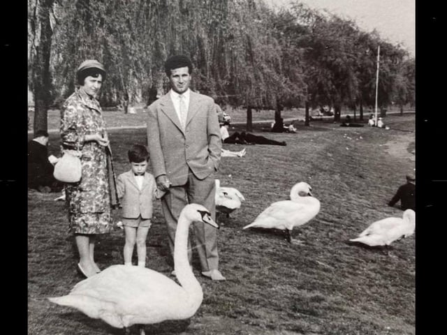 Carlo, Edmonda and son Davide on Peterborough Embankment.