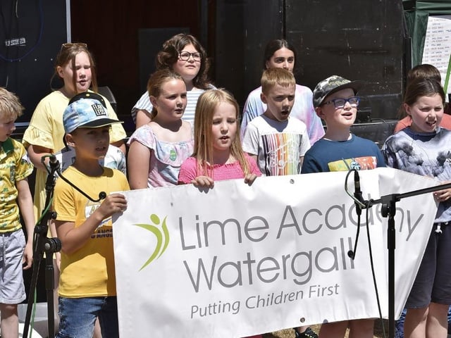 The Lime Academy Watergall singers performing at the event.