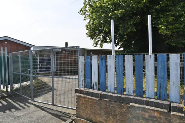 The former site of the hydrotherapy pool in Dogsthorpe pictured after all the signage was taken down (image: David Lowndes)