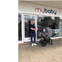 Natalie Harper outside the Mybaby store at the Peterborough One Retail Park. The business is celebrating its first anniversary.