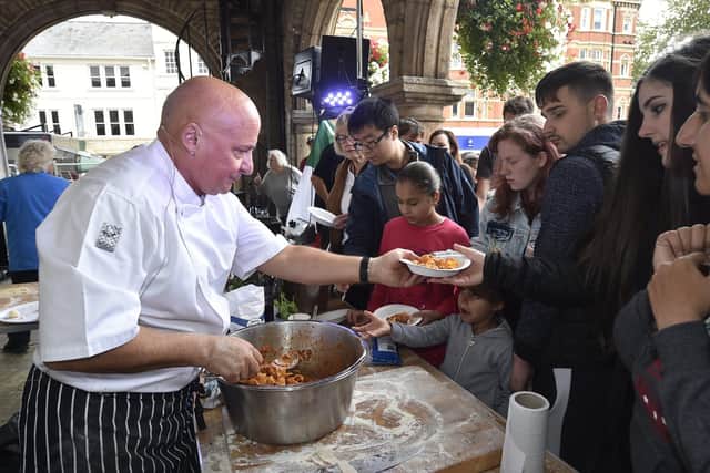 Italian Festival at Cathedrall Square. Chef Aldo Zilli