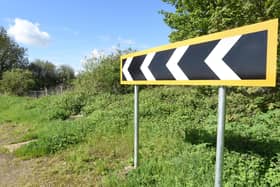 New signs on the Old Oundle Road, Wittering near the scene of a fatal collision