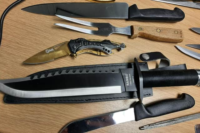 Weapons handed in during the knife amnesty.