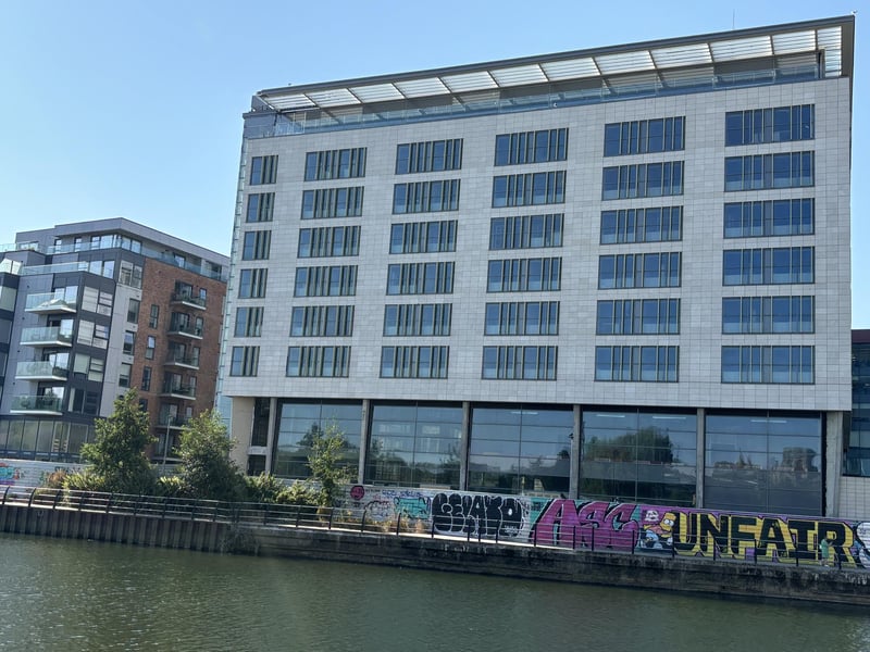 The unfinished Hilton Garden Inn at Fletton Quays, Peterborough