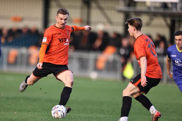 Dan Jarvis in action for Peterborough Sports against Hereford. Photo: Darren Wiles.