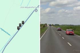 Three of the six fatal collisions have occurred in one area of the road, just north of one of the laybys. The black markers indicate the locations of the fatal collisions, via Crashmap.co.uk