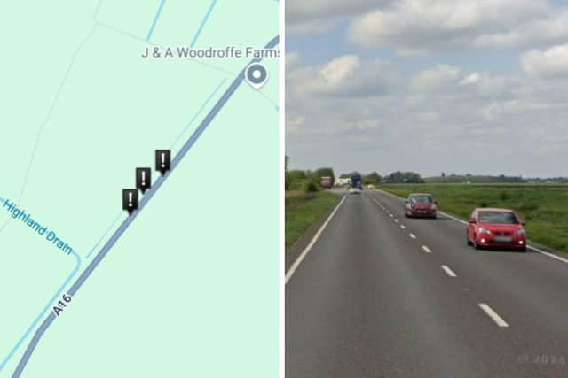 Three of the six fatal collisions have occurred in one area of the road, just north of one of the laybys. The black markers indicate the locations of the fatal collisions, via Crashmap.co.uk