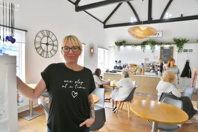 Lauren Conaghan photographed inside the cafe.