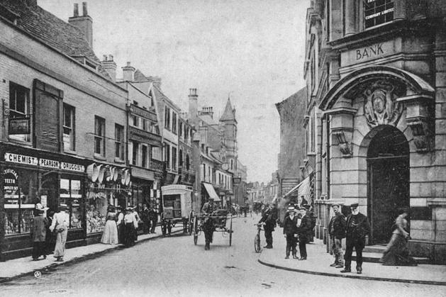 A very evocative old view of Narrow Street, with Pearson’s Chemist on the immediate left.