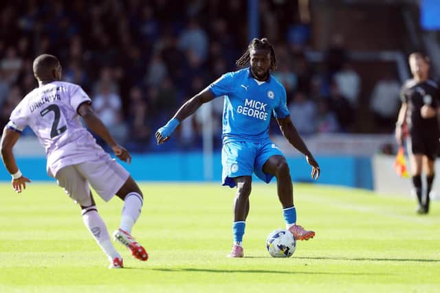 Jacob Mendy in action for Posh. Photo David Lowndes.