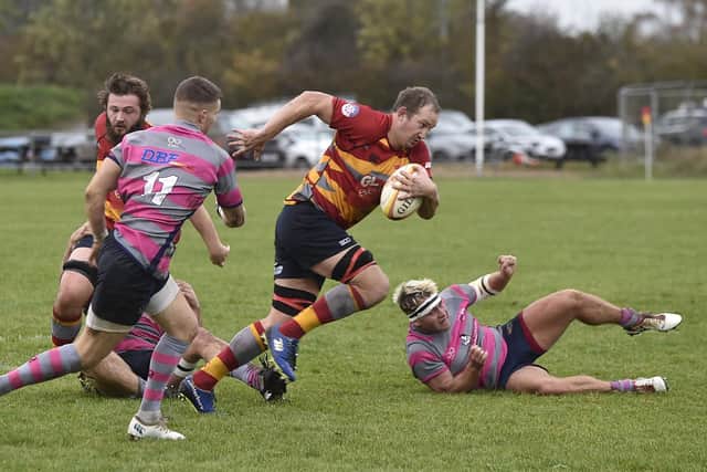 Rugby action from Boro v Olney at Fengate. Photo: David Lowndes.