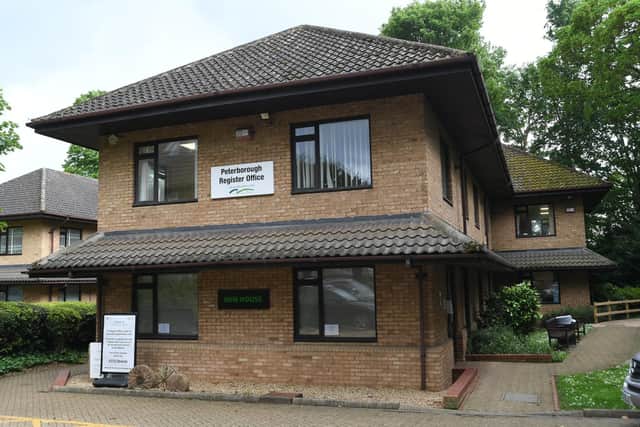 Peterborough Register Office, Thorpe Road. Only six guests are allowed at the venue, despite COVID restrictions being lifted months ago