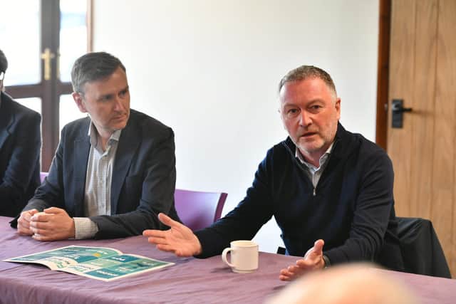 Farmers meeting Steve Reed MP at Park Farm, Thorney with Andrew Pakes, Labour and Co-operative Parliamentary Candidate