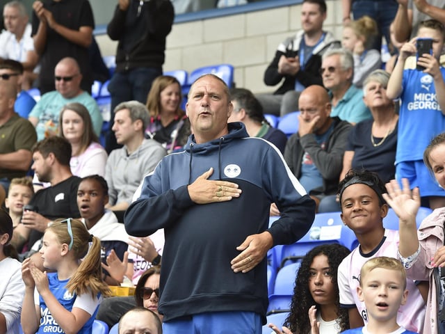 Posh fans at the Weston Homes Stadium for the visit of Charlton.
