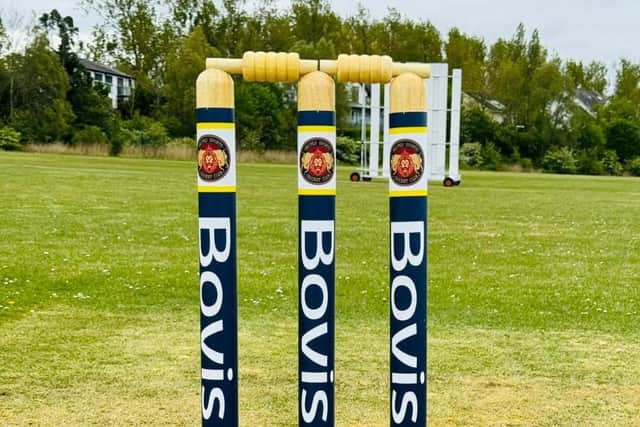 The new stumps sponsored by Bovis Homes