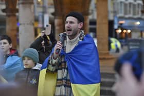 The event took place in Cathedral Square featuring prayers from The Very Revd Chris Dalliston, the Dean of Peterborough Cathedral and Ukrainian Priest Reverend Bohdan Bilunyk.