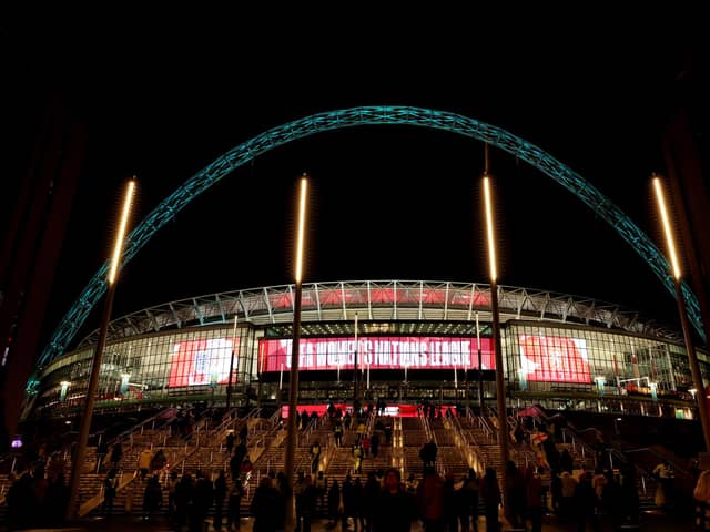 Wembley Stadium, the venue for the EFL play-off finals. Photo by Catherine Ivill/Getty Images.