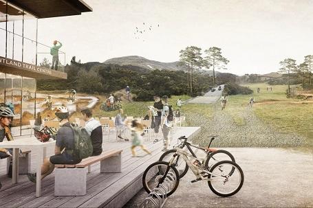 The £3million Pentland Trail Centre, at Fairmilehead, is currently in the pre-planning phase. If approved it will create a 13 km mountain bike trail network in the Pentlands, along with a Trailhead Hub including a bike shop, hire & repair, cafe, and visitor facilities. There will also be a 2km woodland zipline course, an aerial ropes course, an alpine coaster, a pump track, an alpine water park, lodges, camping pods and pitches.