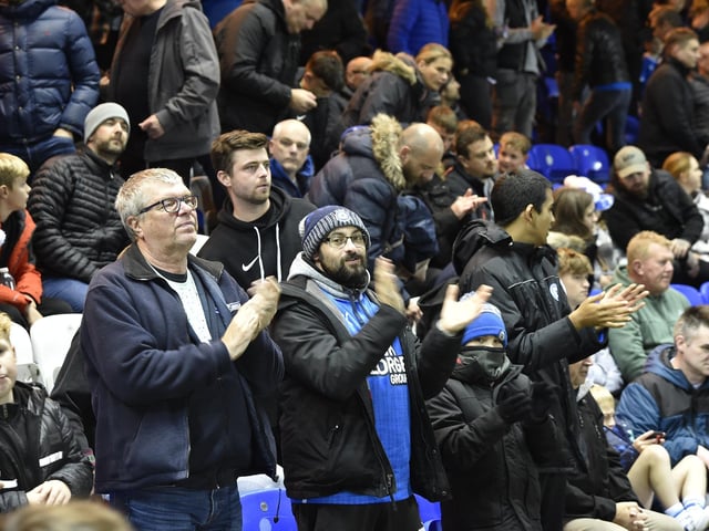 Peterborough United fans enjoy last night's win over Accrington Stanley.
