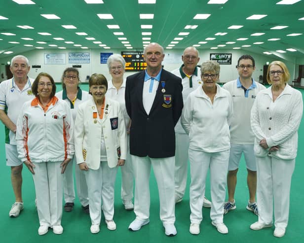 Competitors at the Northants County Indoor Bowls Championships. Photo: David Lowndes.