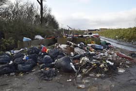 Peterborough City Council has joined a national campaign to stop fly-tipping in Peterborough. Photo shows fly-tipping at Newborough Road, Peterborough