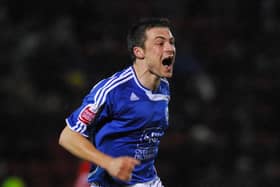 Russell Martin celebrates his Posh goal at Leyton Orient.