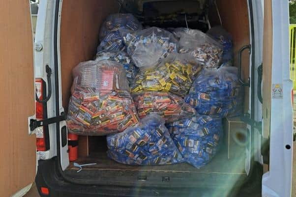 Half a million pounds worth of cigarettes and tobacco were found