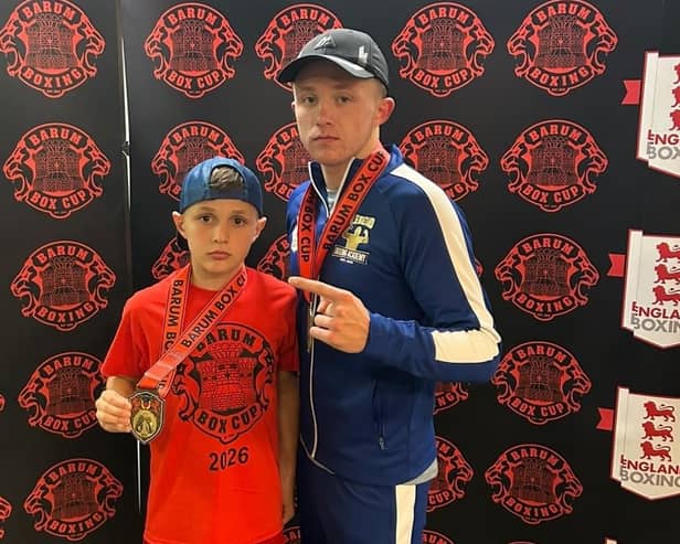 Patrick Connors (right) and Dan Connors after the Box Cup successes in Ilfracombe.