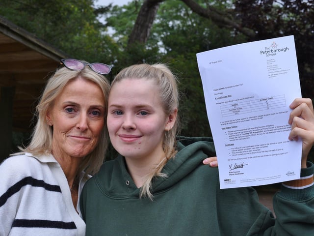Poppy Johns, from The Peterborough School, with her mum Helen Johns