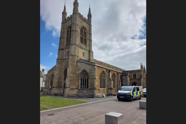 Police arrested the man at St John's Church.