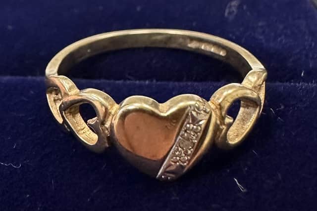 The ring found on the Alderman Jacobs school field.