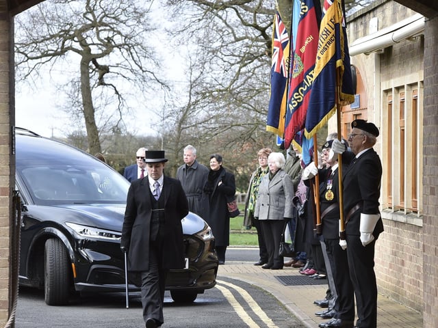 Standard bearers and guard of honour from the Royal British Legion Peterborough branch