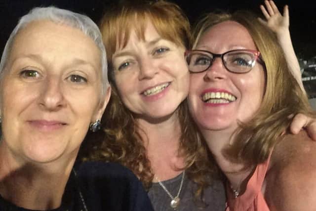 From left to right friends Kath, Tracie and Sammie